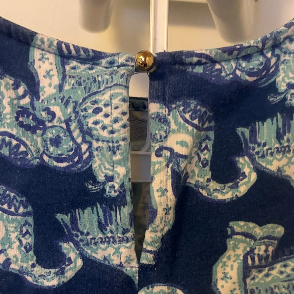 Lilly Pulitzer Mini Donna Elephant Print Kids Set in Blue and White